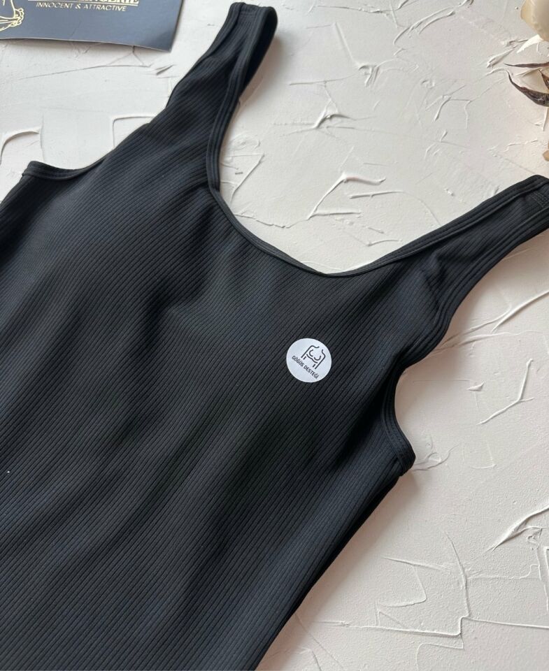 Aurafit Kalın Askılı Fitilli Padli Sütyensiz Giyilebilen Giy-Çık Büstiyer -5058 Siyah - M/L