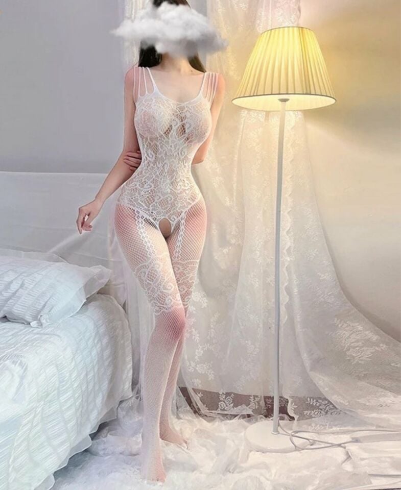 Secret Love Desenli İnce Askılı Jartiyer Görünümlü Tasarım Vücut Çorabı (Siyah,Beyaz,Pembe,Kırmızı) Kırmızı - Standart