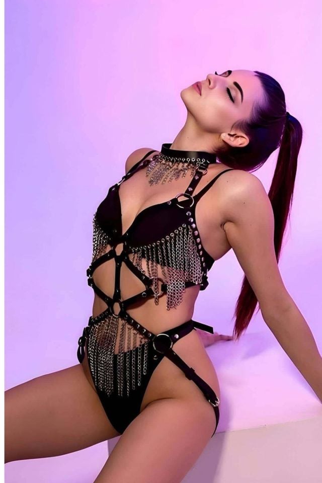 YNT Siyah Zincirli Harness Takım GD-2067 Siyah - Standart
