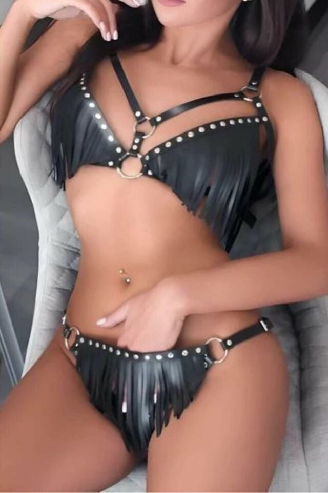 YNT Siyah Deri Püsküllü Harness Takım GD-2142S Siyah - Standart