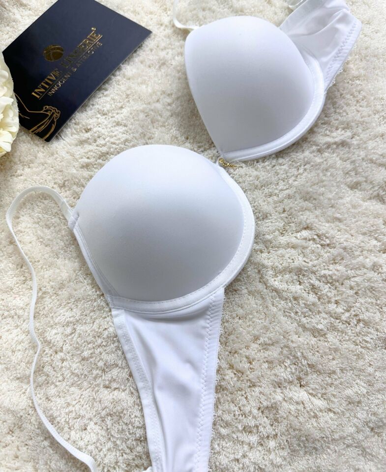Le Jardin Fleur Basic Push-up Aksesuar Detaylı Sütyen-7055 Beyaz - 75B