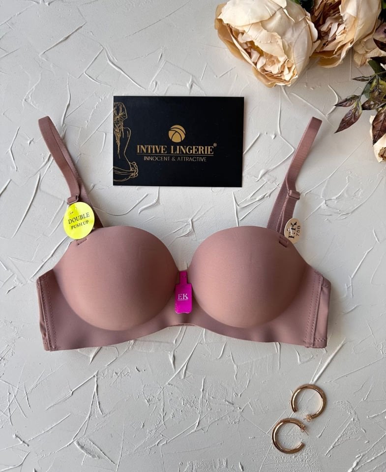 Violet Dikişsiz Lazer Kesim Double Push-Up Balensiz İz Belli Etmez Straplez Kesim Kaliteli Sütyen