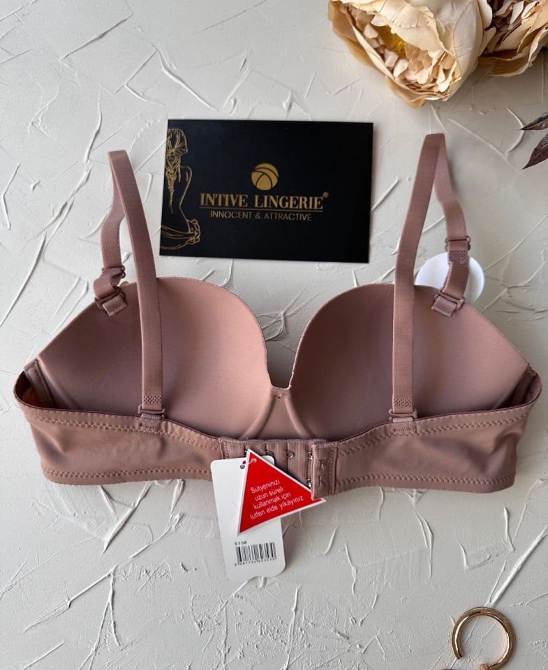 Violet Dikişsiz Lazer Kesim Double Push-Up Balensiz İz Belli Etmez Straplez Kesim Kaliteli Sütyen