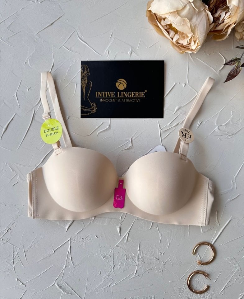 Violet Dikişsiz Lazer Kesim Double Push-Up Balensiz İz Belli Etmez Straplez Kesim Kaliteli Sütyen