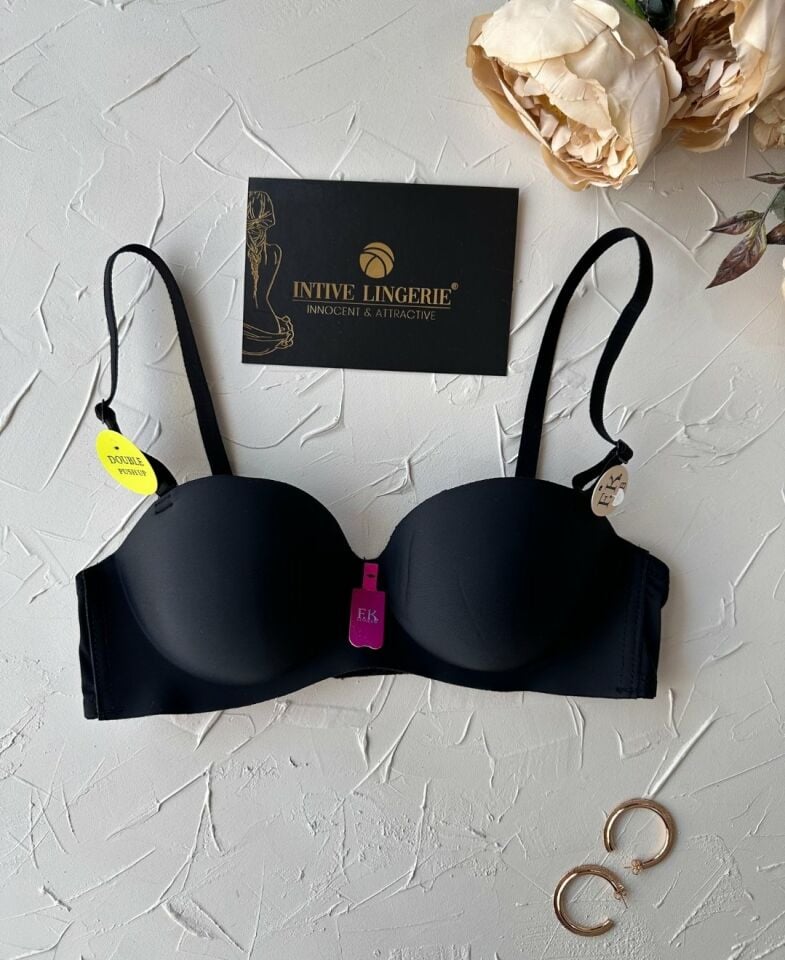 Violet Dikişsiz Lazer Kesim Double Push-Up Balensiz İz Belli Etmez Straplez Kesim Kaliteli Sütyen