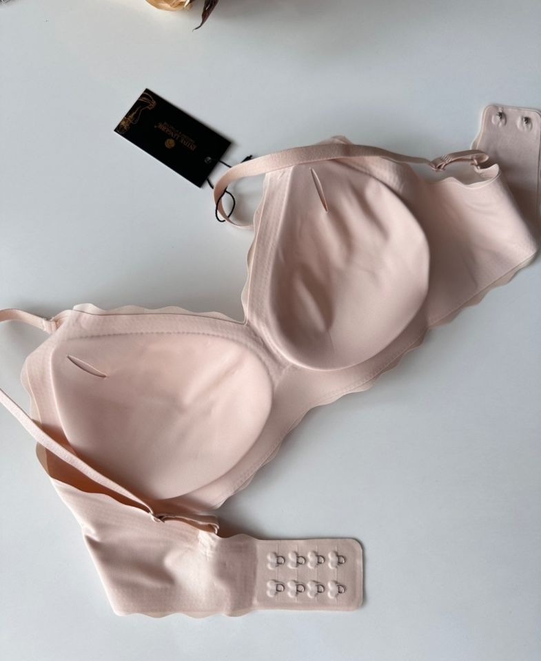 Carla İthal Lazer Kesim Dikişsiz Çıkarılabilir Padli Destekli Rahat Sütyen/Bralet -82 Pudra  - S