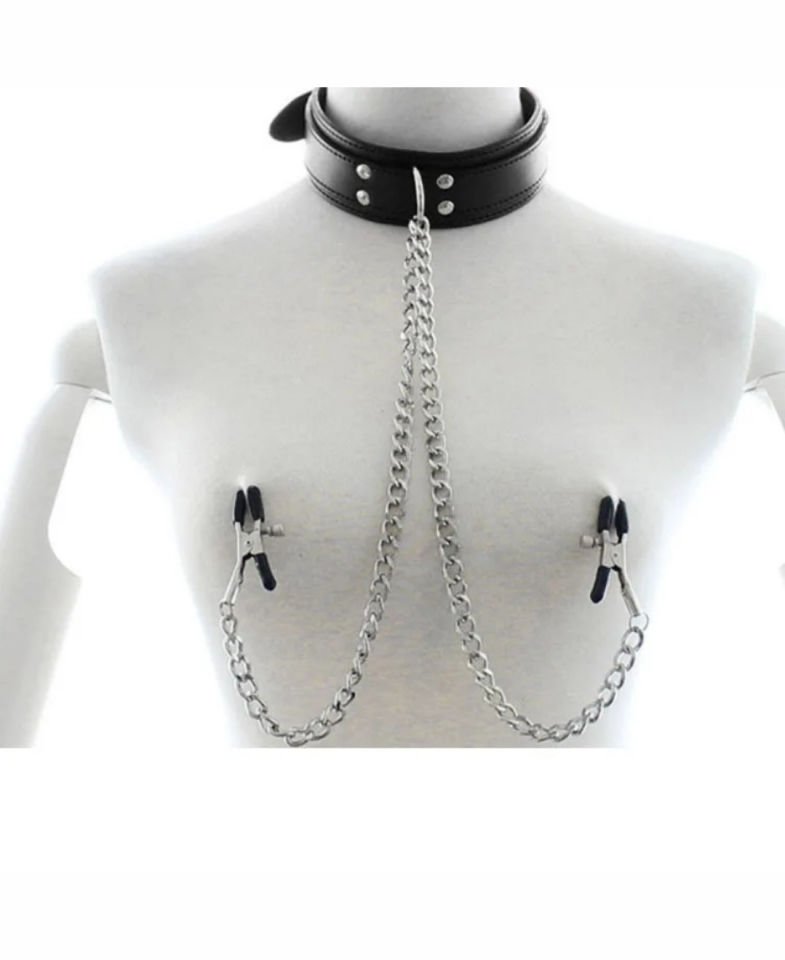 YNT Siyah Tasmalı Göğüs Ucu Sıkıştırıcı Nipple Clamp GD-8092 Siyah - Standart