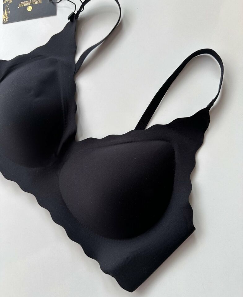 Carla İthal Lazer Kesim Dikişsiz Çıkarılabilir Padli Destekli Rahat Sütyen/Bralet -82 Siyah - L