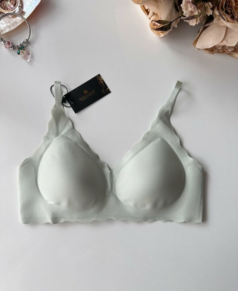 Carla İthal Lazer Kesim Dikişsiz Çıkarılabilir Padli Destekli Rahat Sütyen/Bralet -82 Su Yeşili - L