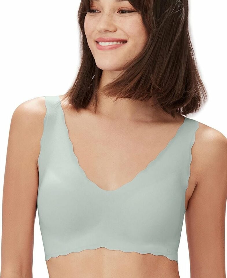 Carla İthal Lazer Kesim Dikişsiz Çıkarılabilir Padli Destekli Rahat Sütyen/Bralet -82 Su Yeşili - M