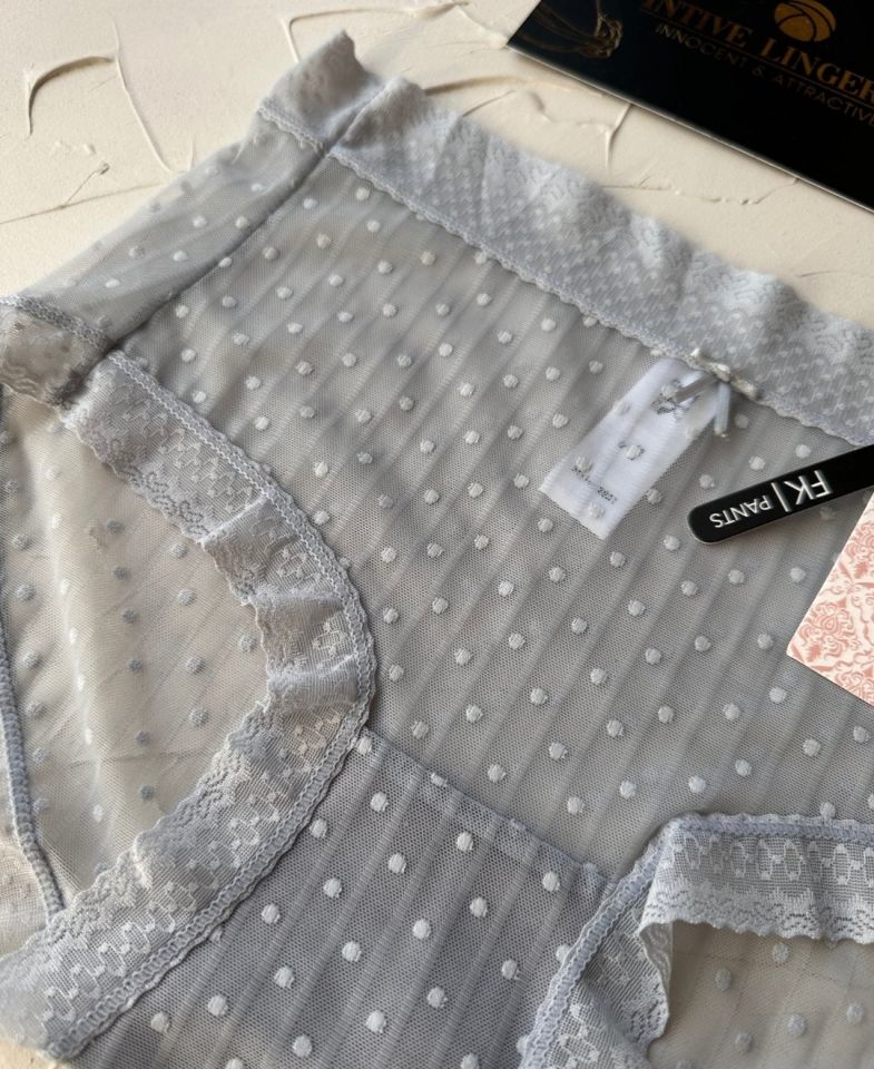 Lily Baby Puantiyeli Pamuk Ağlı Transparan Esnek Normal Bel İthal Şık Bato/Slip-2827 Gri - L