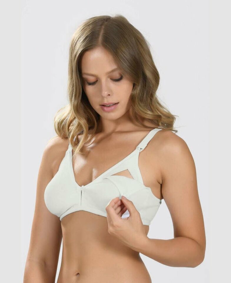 NBB Pamuklu Dikişsiz Kapsız Balensiz Seamless Emzirme Sütyeni -3581 Ekru - 95
