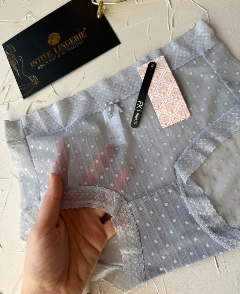 Lily Baby Puantiyeli Pamuk Ağlı Transparan Esnek Normal Bel İthal Şık Bato/Slip-2827 Gri - XL