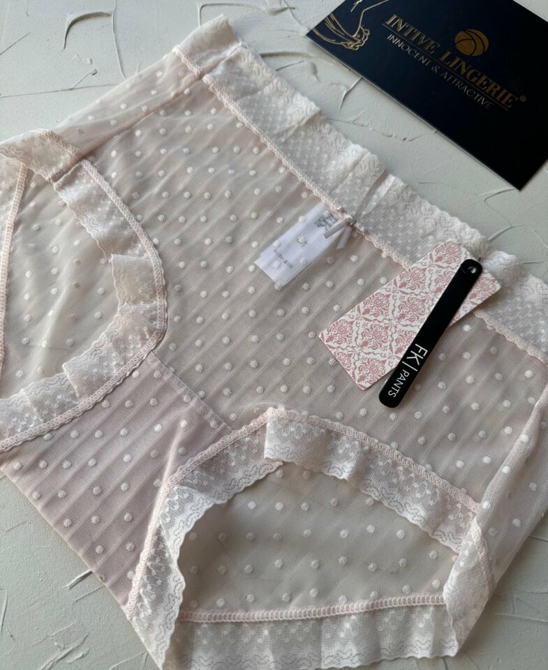 Lily Baby Puantiyeli Pamuk Ağlı Transparan Esnek Normal Bel İthal Şık Bato/Slip-2827 Pudra  - S