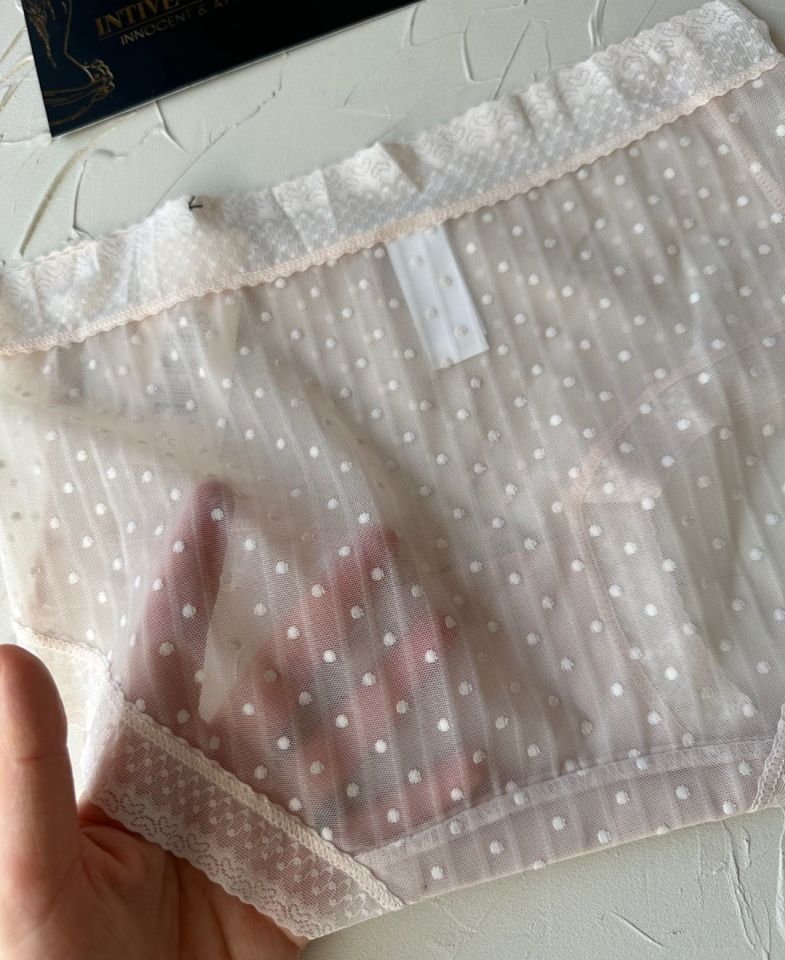 Lily Baby Puantiyeli Pamuk Ağlı Transparan Esnek Normal Bel İthal Şık Bato/Slip-2827 Pudra  - S