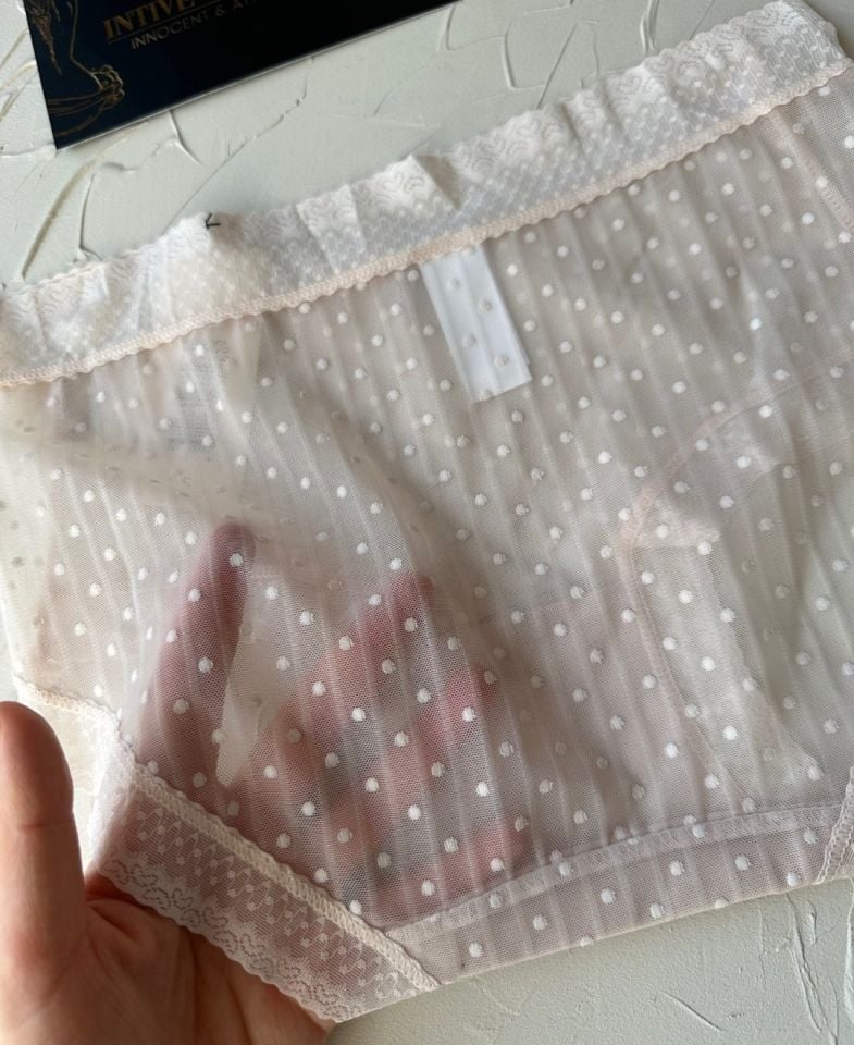 Lily Baby Puantiyeli Pamuk Ağlı Transparan Esnek Normal Bel İthal Şık Bato/Slip-2827 Pudra  - M