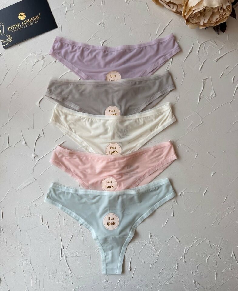 Intive FK İthal Buz İpek Ağı Pamuklu Nefes Alan Günlük Kullanım Rahat Tanga-2927 Lila - S/M