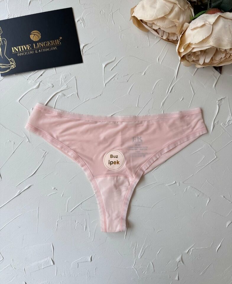 Intive FK İthal Buz İpek Ağı Pamuklu Nefes Alan Günlük Kullanım Rahat Tanga-2927 Pembe - S/M