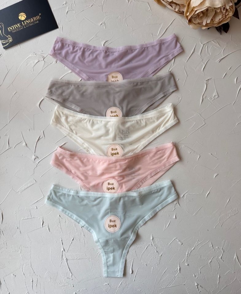 Intive FK İthal Buz İpek Ağı Pamuklu Nefes Alan Günlük Kullanım Rahat Tanga-2927 Pembe - L/XL