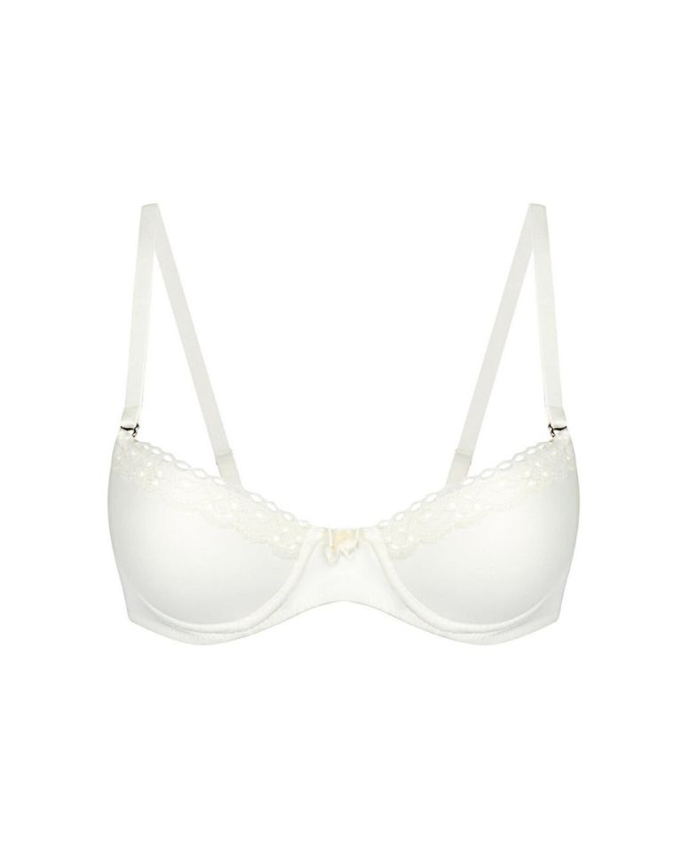 NBB Hafif Destekli Dantelli Balenli Soft Cup Klasik Kesim Sütyen- 3591 Ekru - 75B