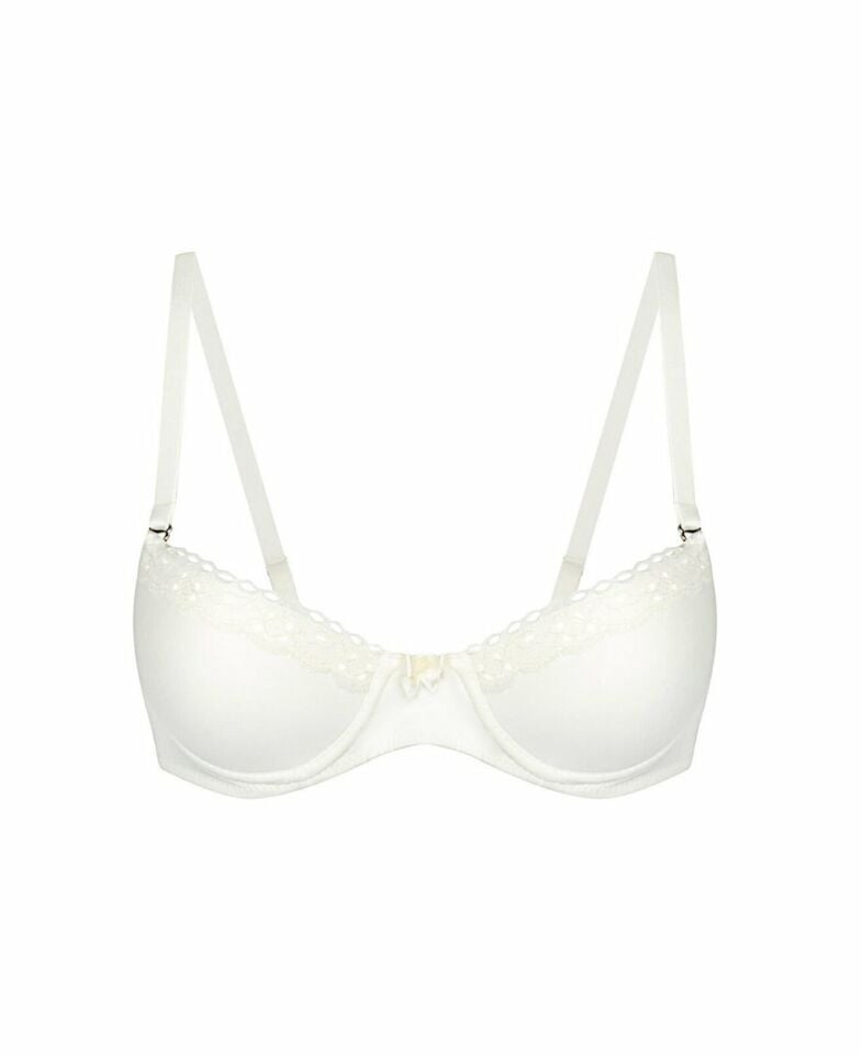 NBB Hafif Destekli Dantelli Balenli Soft Cup Klasik Kesim Sütyen- 3591 Ekru - 90B