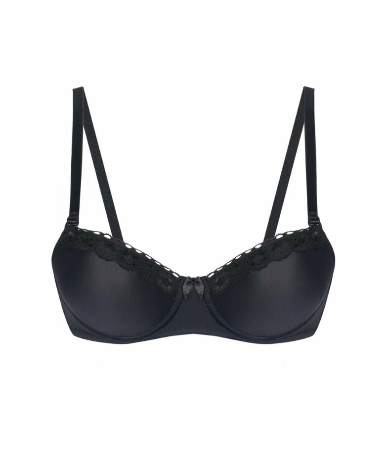 NBB Hafif Destekli Dantelli Balenli Soft Cup Klasik Kesim Sütyen- 3591 Siyah - 90B