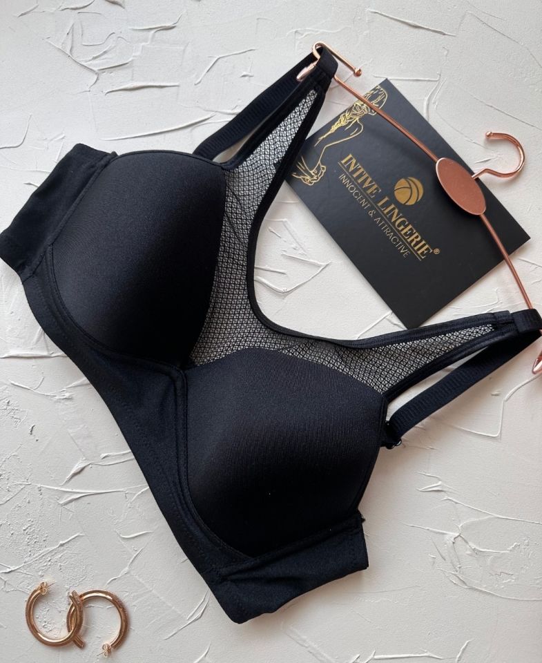 Orkide Kutulu Önü Fileli Balensiz Desteksiz Ultra Rahat Soft Cup Günlük Sütyen Siyah - 75B