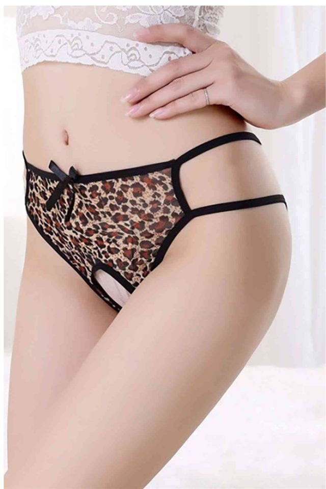 YNT Leopar Özel Bölgesi Açık Beyaz Fiyoklu Külot 18025 Leopar - S/M