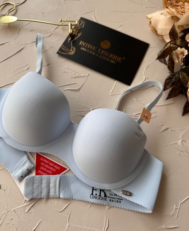 Billie İthal Lazer Kesim İz Belli Etmeyen Balenli Desteksiz Kaliteli Sütyen- FK382 Bebe Mavisi - 85B