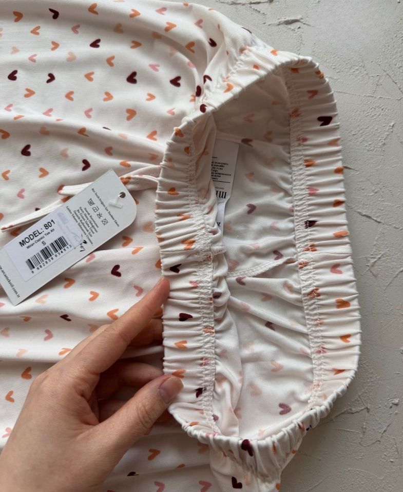 Intive Pembe/Somon Küçük Kalp Desenli Açık Bej Beli Lastikli Milan Pijama Altı Bej - XL