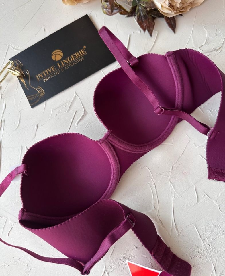 Billie İthal Lazer Kesim İz Belli Etmeyen Balenli Desteksiz Kaliteli Sütyen- FK382 Mürdüm - 75B