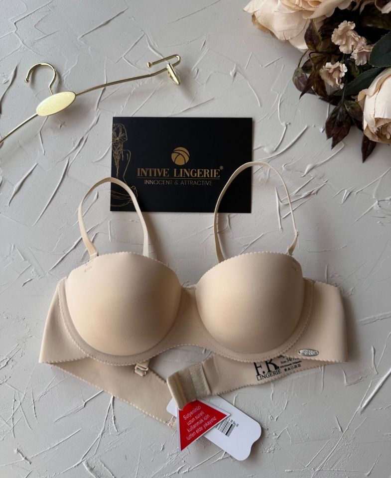 Billie İthal Lazer Kesim İz Belli Etmeyen Balenli Desteksiz Kaliteli Sütyen- FK382 Ten Rengi - 75B