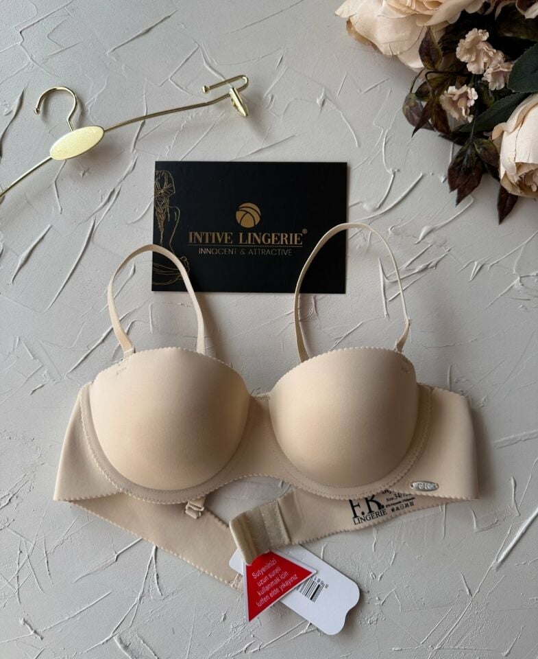 Billie İthal Lazer Kesim İz Belli Etmeyen Balenli Desteksiz Kaliteli Sütyen- FK382 Ten Rengi - 90B