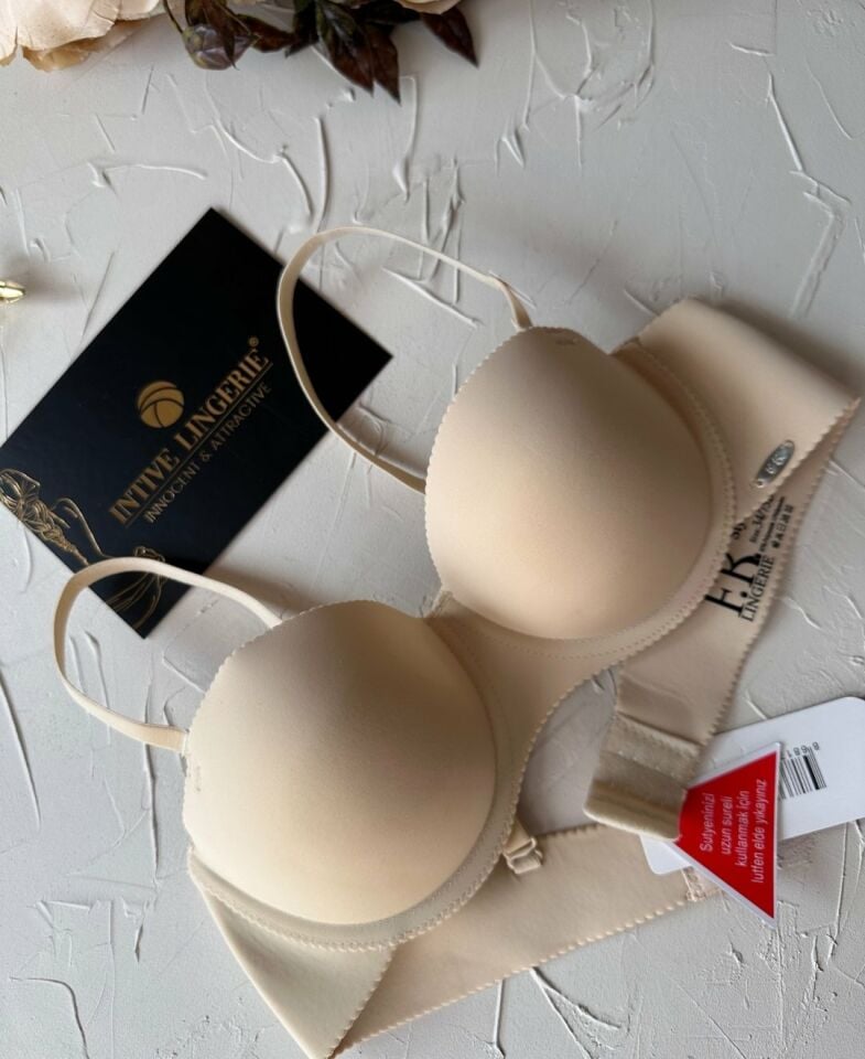 Billie İthal Lazer Kesim İz Belli Etmeyen Balenli Desteksiz Kaliteli Sütyen- FK382 Ten Rengi - 90B