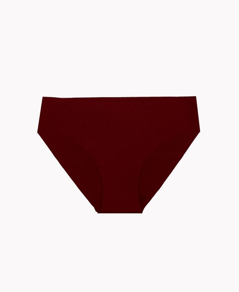 NBB Lazer Kesim Yüksek Bel 3'lü Paket Külot (Bordo, Ten, Siyah, Pudra) Bordo-Pudra-Ten - M
