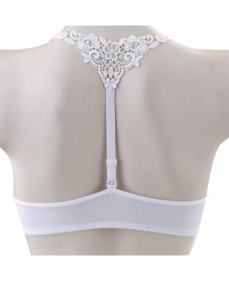 NBB Arkası Dantelli Önden Klipsli Push-up Sütyen -3190 Beyaz - 85B
