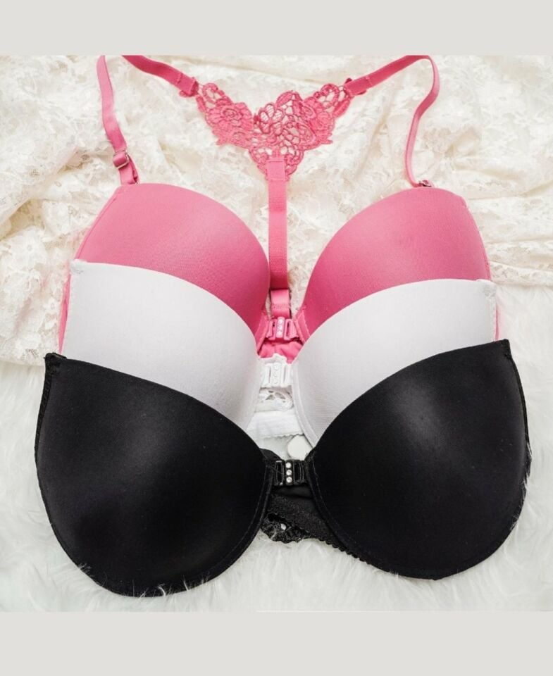 NBB Arkası Dantelli Önden Klipsli Push-up Sütyen -3190 Beyaz - 85B