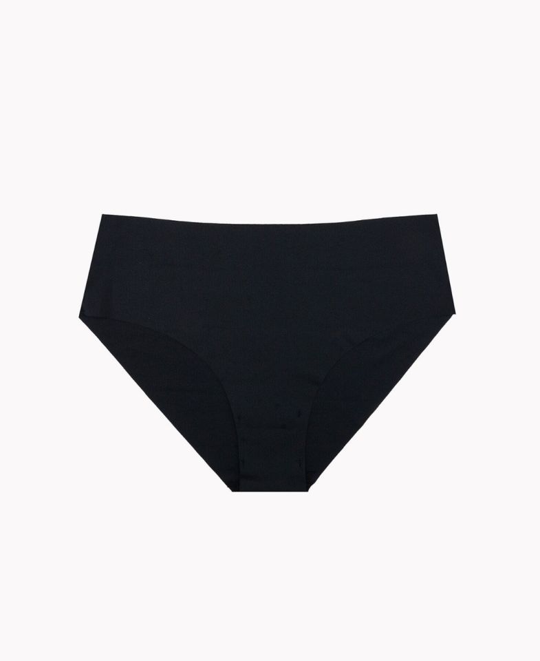 NBB Lazer Kesim Normal Bel 3'lü Paket Külot (Bordo, Ten, Siyah, Pudra) Siyah - M