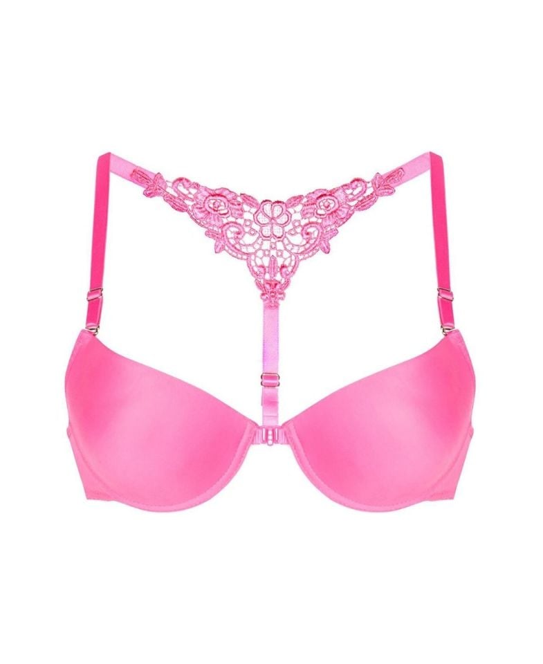 NBB Arkası Dantelli Önden Klipsli Push-up Sütyen -3190 Pembe - 75B
