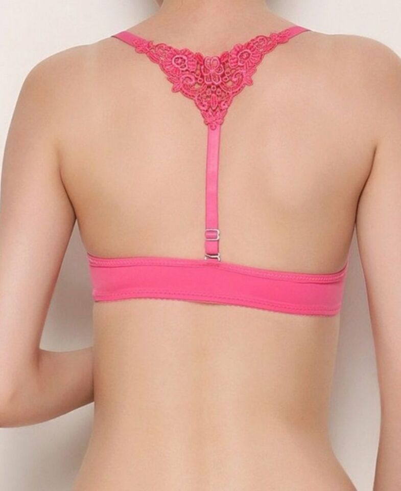 NBB Arkası Dantelli Önden Klipsli Push-up Sütyen -3190 Pembe - 75B