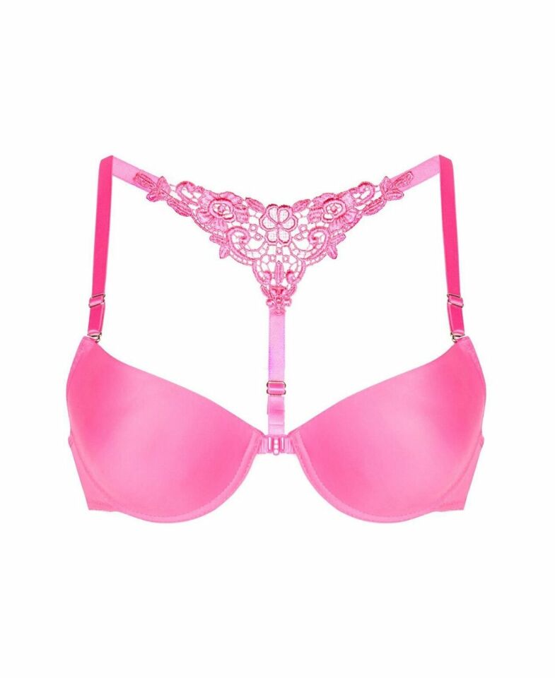 NBB Arkası Dantelli Önden Klipsli Push-up Sütyen -3190 Pembe - 90B