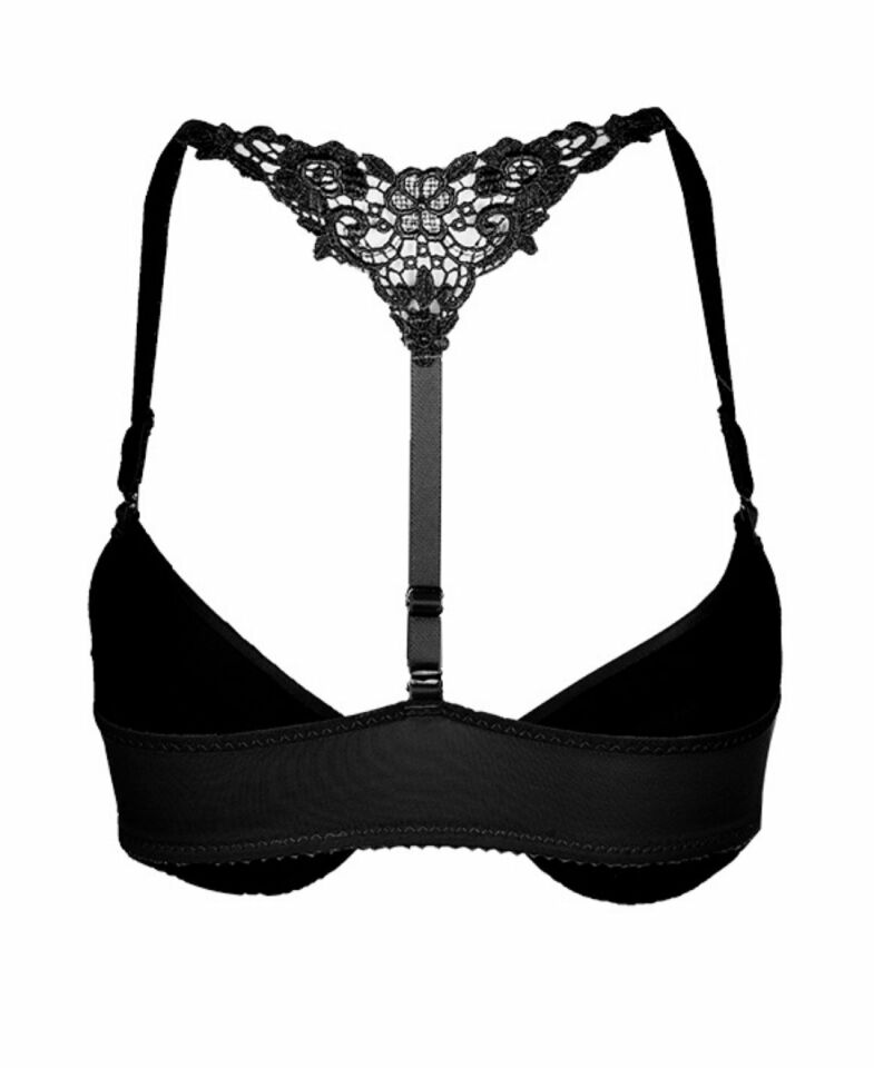 NBB Arkası Dantelli Önden Klipsli Push-up Sütyen -3190 Siyah - 90B