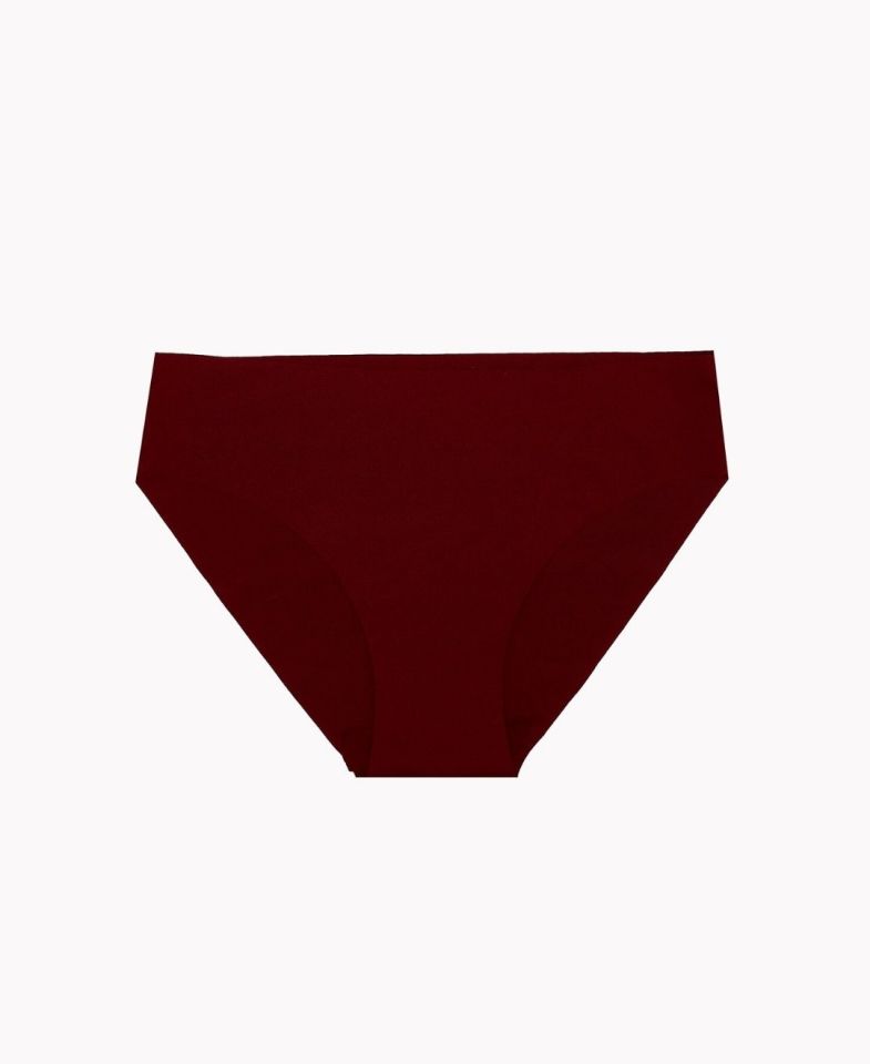 NBB Lazer Kesim Normal Bel 3'lü Paket Külot (Bordo, Ten, Siyah, Pudra) Bordo-Pudra-Ten - S