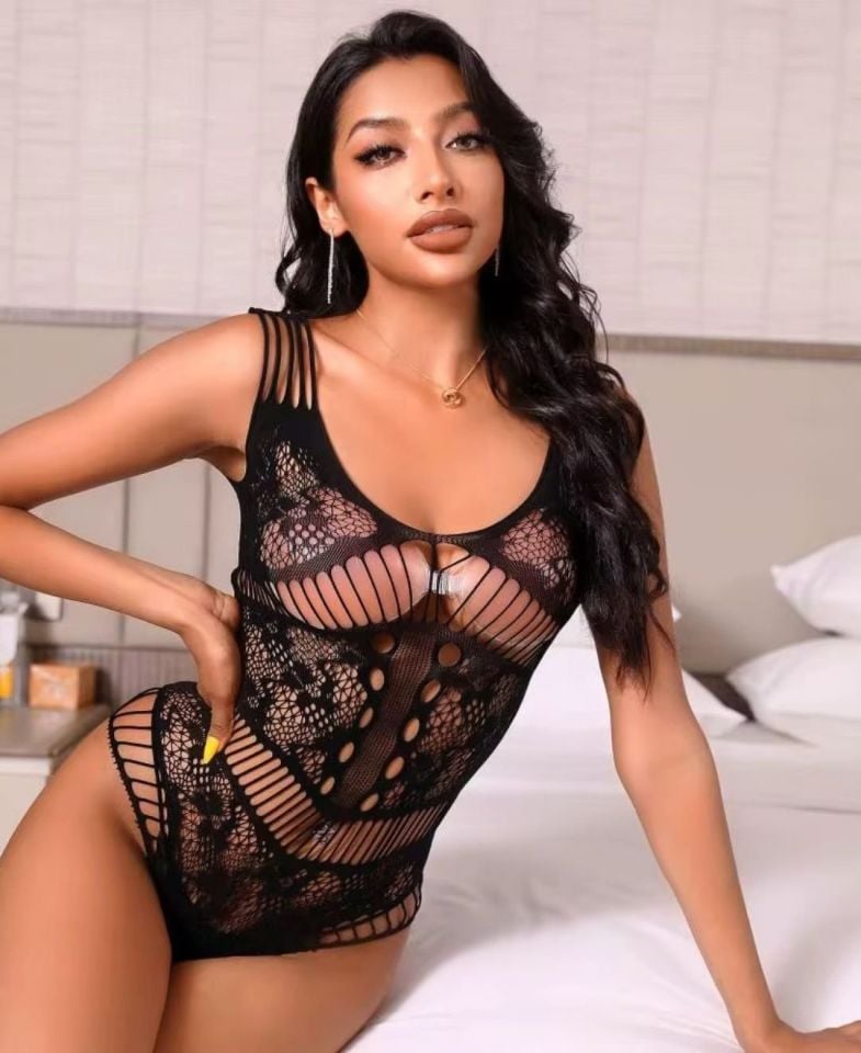 Intive Calia File Detaylı İnce Askılı Desenli Çorap Bodysuit/Vücut Çorabı-15537 Siyah - Standart