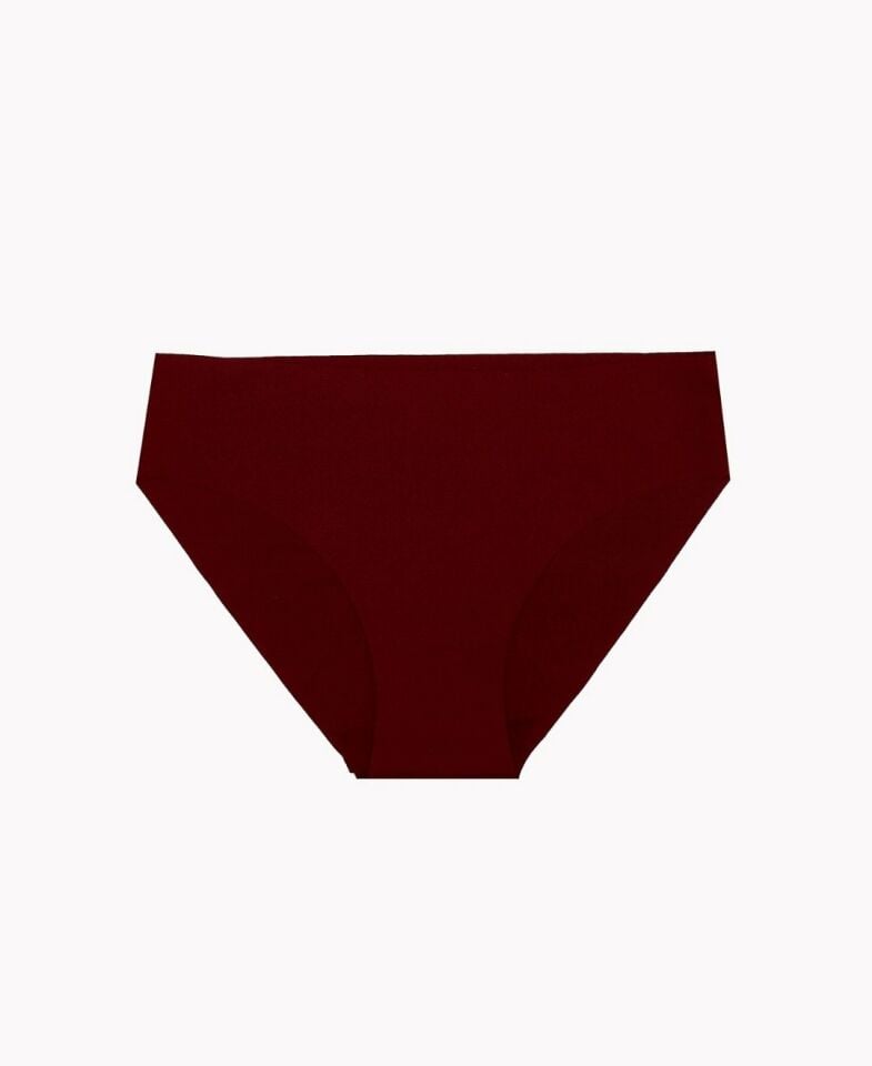 NBB Lazer Kesim Normal Bel 3'lü Paket Külot (Bordo, Ten, Siyah, Pudra) Bordo-Pudra-Ten - XL