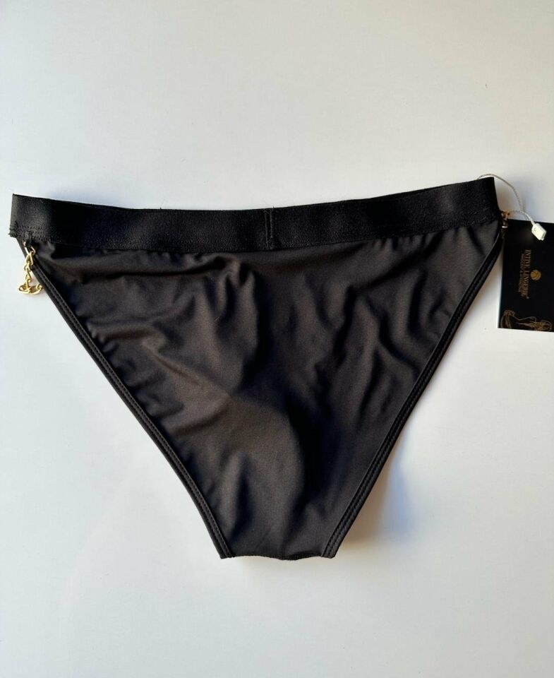 Erkek Zincir Detaylı Siyah Slip/Külot Siyah - XL