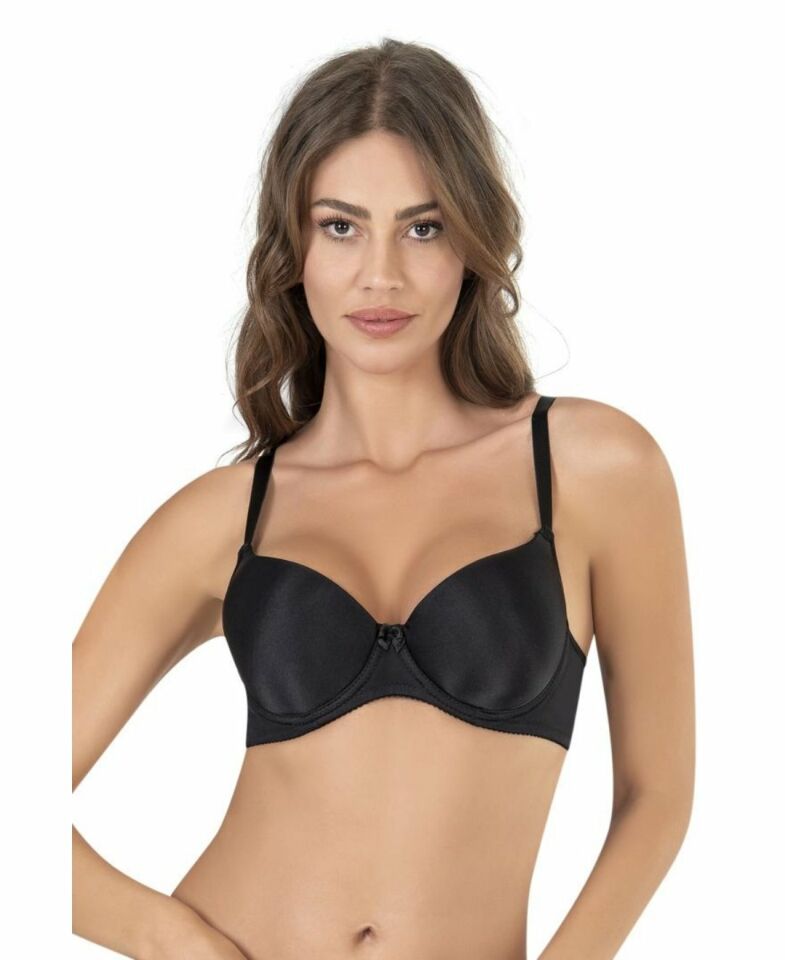 Nbb Mikro Kaplı Balenli Desteksiz Basic Sütyen (Ten, Siyah, Beyaz)- 3505 Siyah - 90B