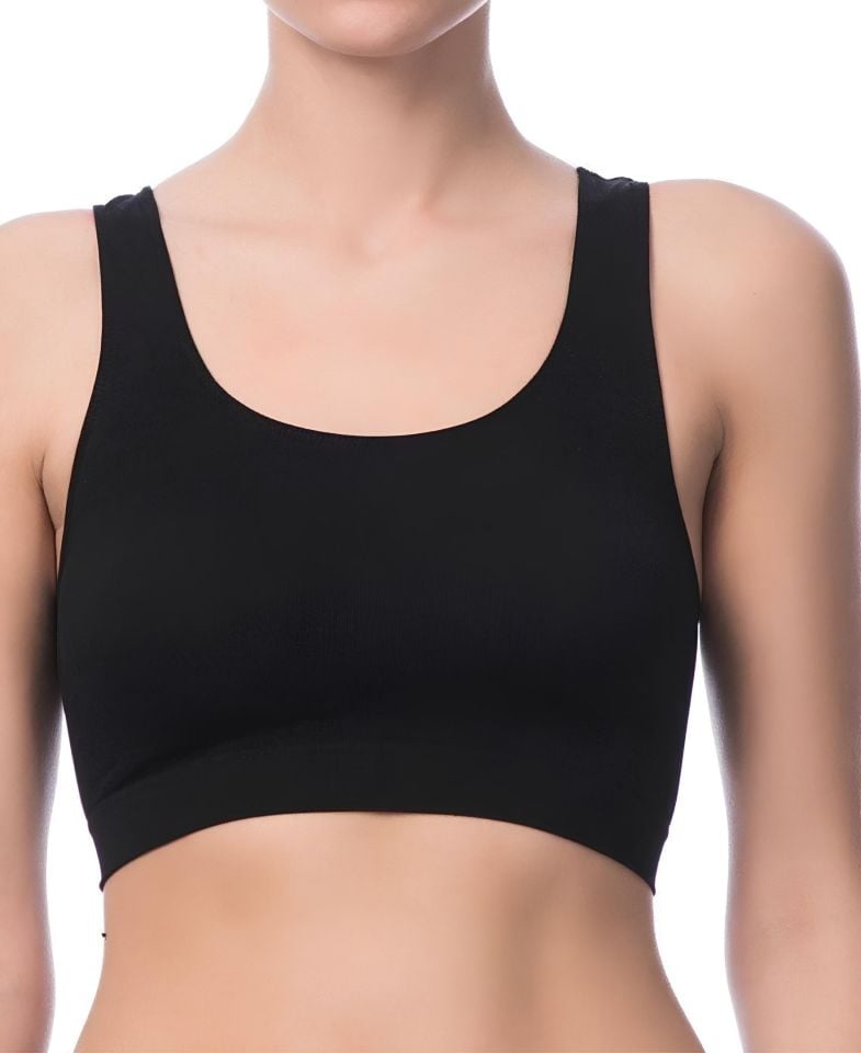 NBB Dikişsiz Seamless Kalın Askılı Desteksiz Balensiz Sütyen/Büstiyer-2410 Siyah - XL