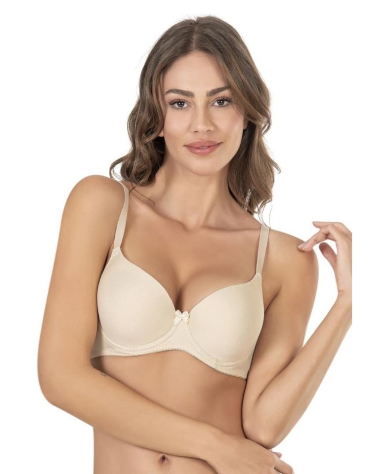 Nbb Mikro Kaplı Balenli Desteksiz Basic Sütyen (Ten, Siyah, Beyaz)- 3505 Ten Rengi - 80B