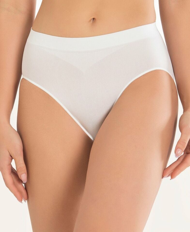 NBB 2006 Taktel Dikişsiz İz Yapmaz Normal Bel Slip/Külot Beyaz - S
